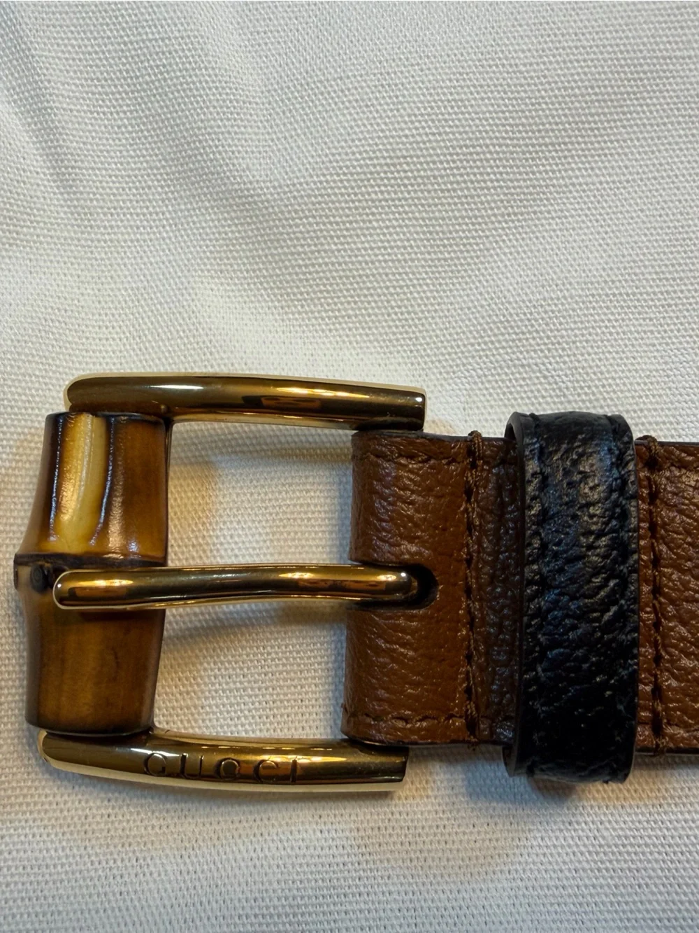 New Gucci Bamboo Logo Belt Brown Size 44 / 110 cm Fits a Waist 40 - 44